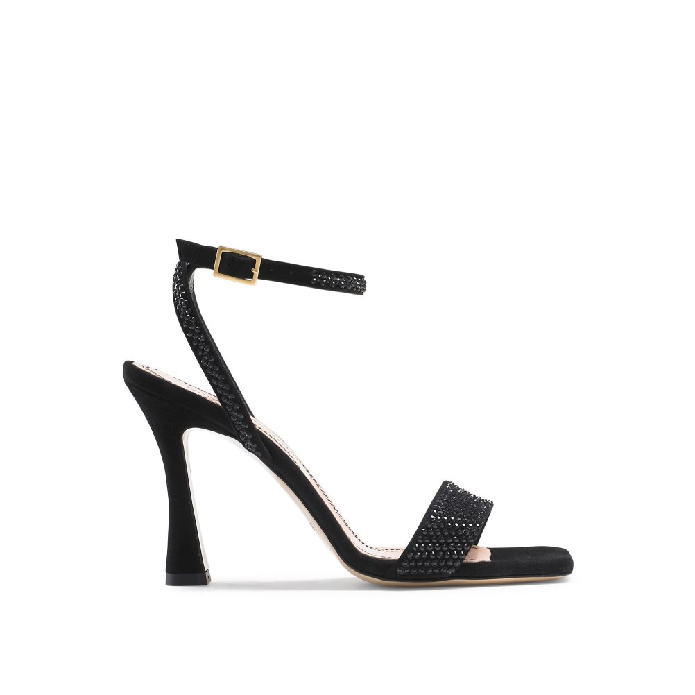 Black Russell And Bromley Cosmo+ Strappy Women\'s Heels Sandals | CA-8627X