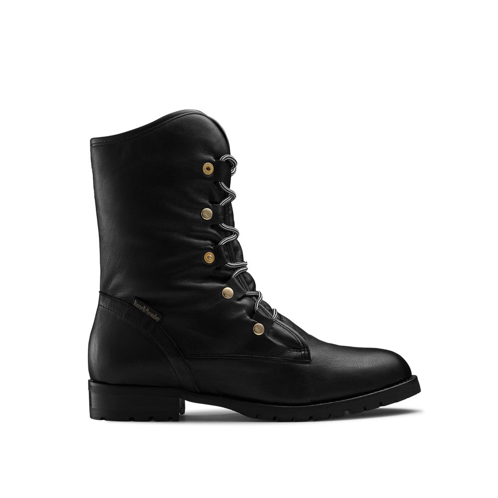 Black Russell And Bromley Cuddly Faux-wool Hiker Women\'s Ankle Boots | CA-8734Z