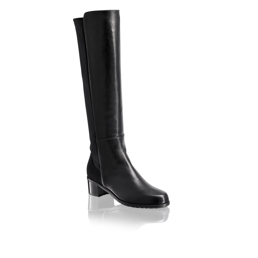 Black Russell And Bromley Demi Length Stretch Women's Knee-high Boots | CA-8749S