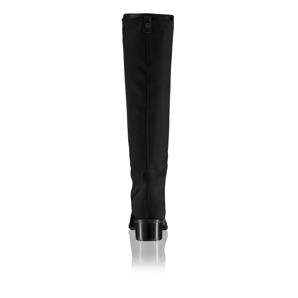 Black Russell And Bromley Demi Length Stretch Women's Knee-high Boots | CA-8749S
