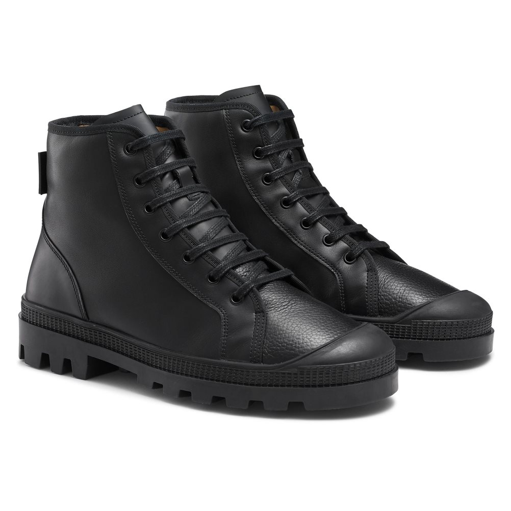 Black Russell And Bromley Diego Lace Up Men's Ankle Boots | CA-2764L