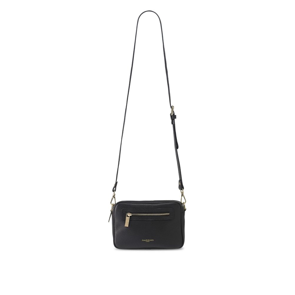 Black Russell And Bromley Dynamic Triple Zip Camera Women's Crossbody Bags | CA-1894X
