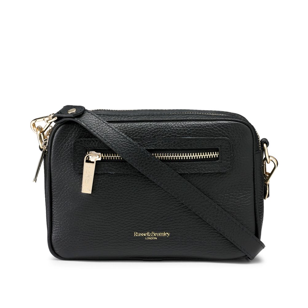 Black Russell And Bromley Dynamic Triple Zip Camera Women\'s Crossbody Bags | CA-1894X