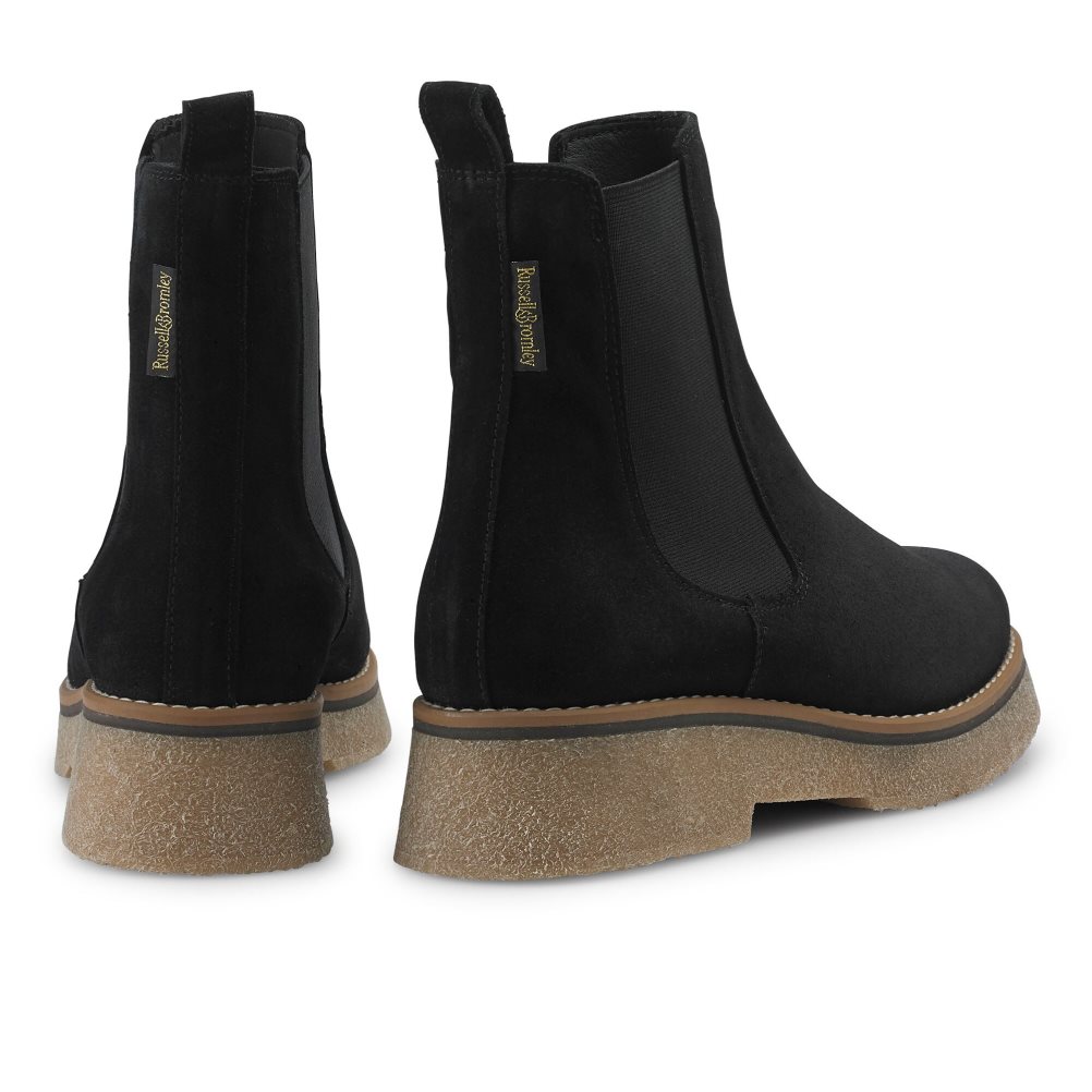Black Russell And Bromley Eden Crepe Women's Chelsea Boots | CA-5718Y