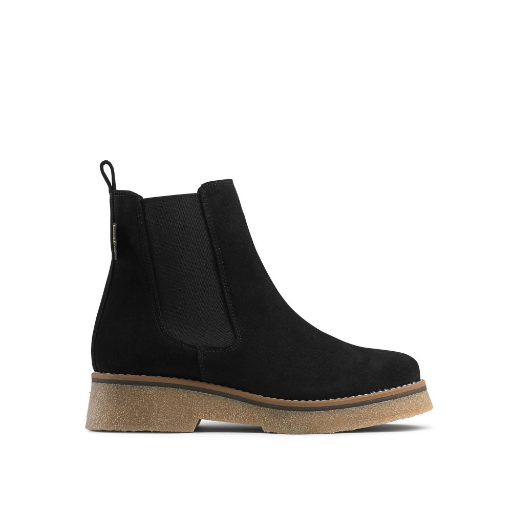 Black Russell And Bromley Eden Crepe Women\'s Chelsea Boots | CA-5718Y