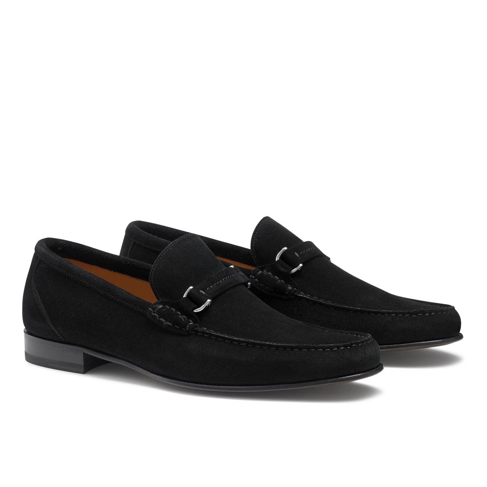Black Russell And Bromley Elite Slip On Men's Moccasins | CA-1357S