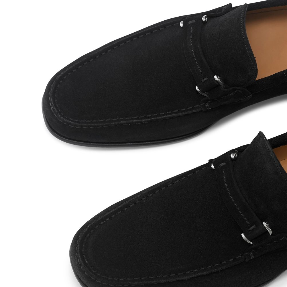 Black Russell And Bromley Elite Slip On Men's Moccasins | CA-1357S