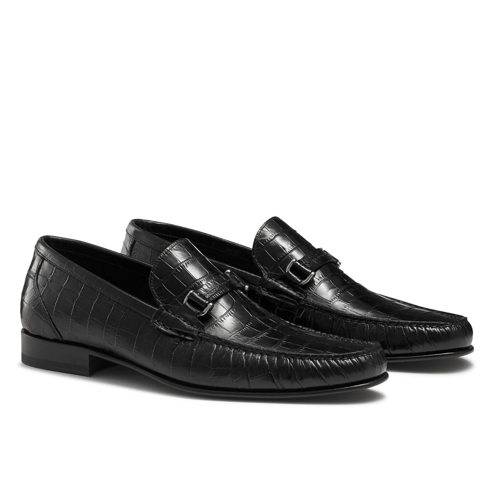 Black Russell And Bromley Elite Slip On Men's Moccasins | CA-2096W