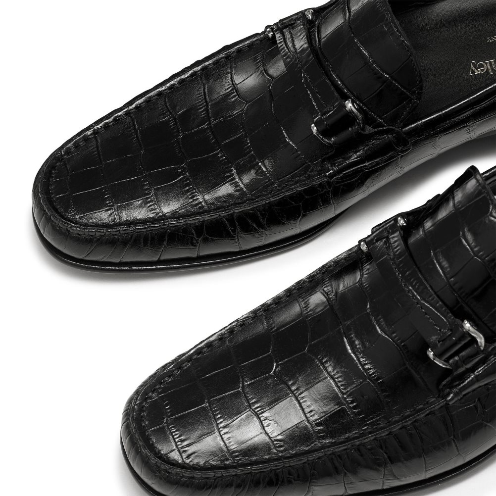 Black Russell And Bromley Elite Slip On Men's Moccasins | CA-2096W