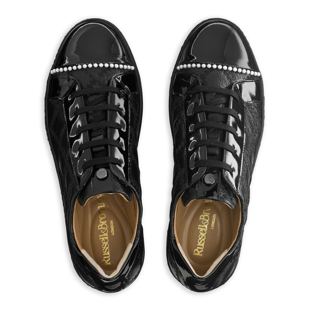 Black Russell And Bromley Esplanade Lace Up Women's Platform Shoes | CA-4927H