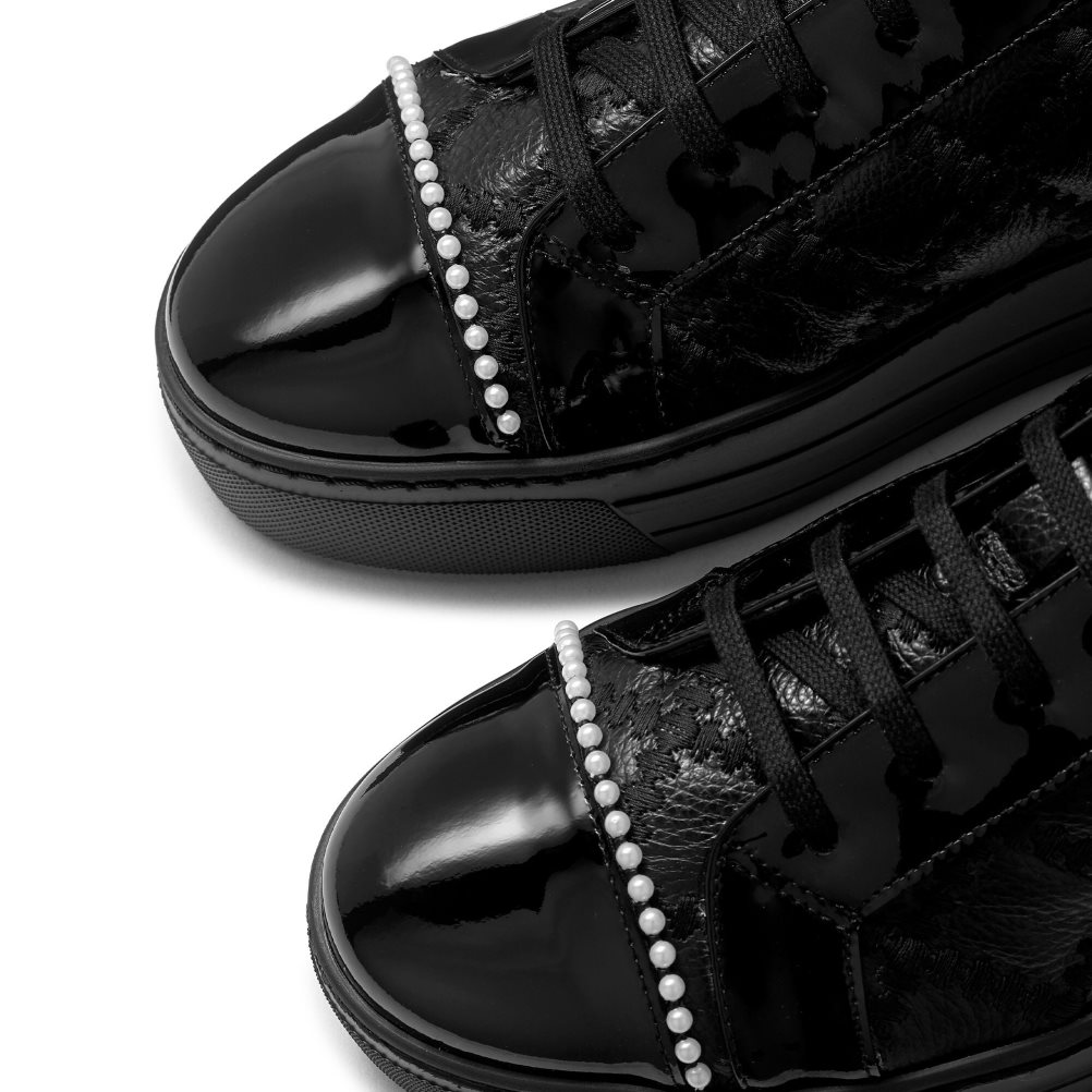 Black Russell And Bromley Esplanade Lace Up Women's Platform Shoes | CA-4927H