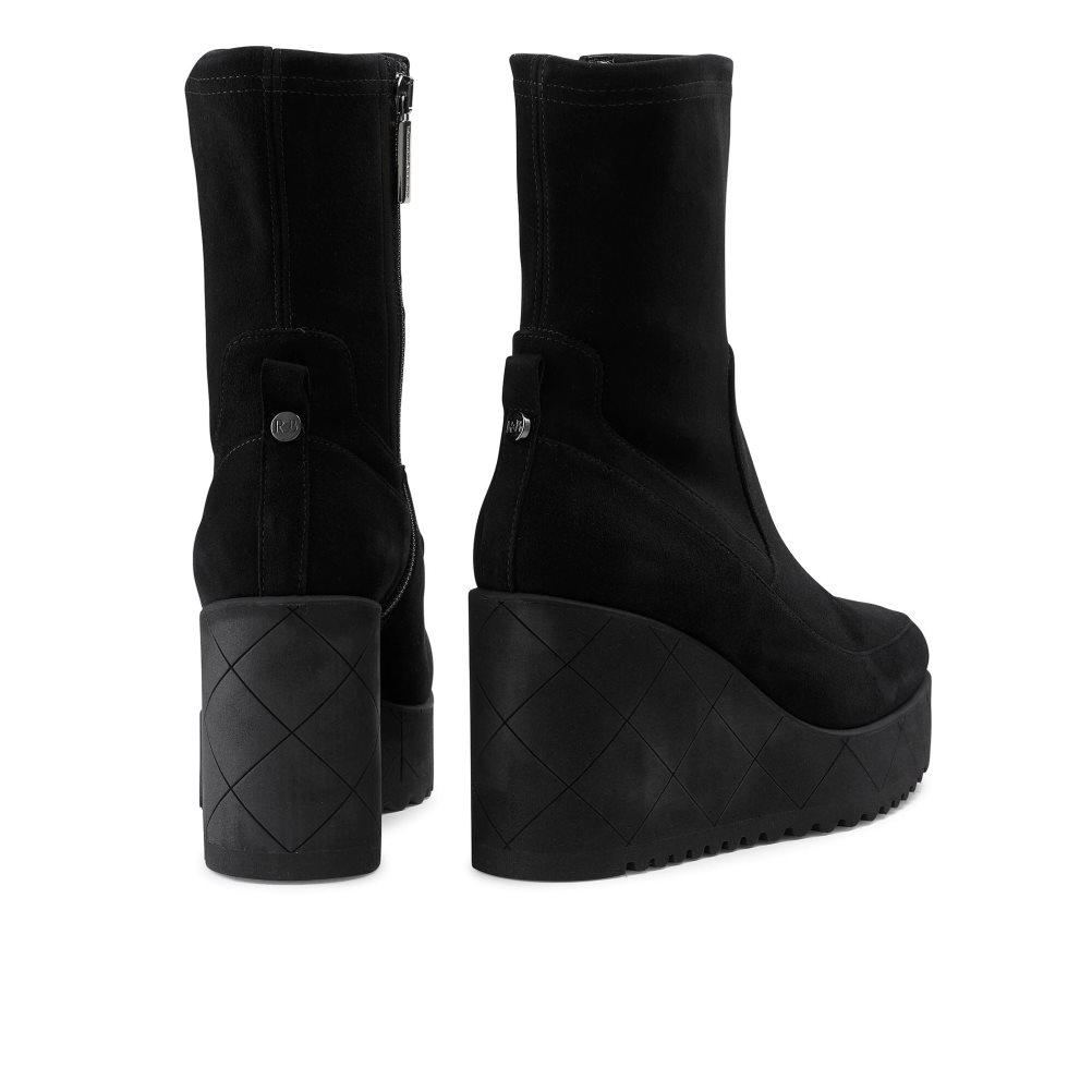 Black Russell And Bromley Everest Dryleks Suede Women's Ankle Boots | CA-5132T