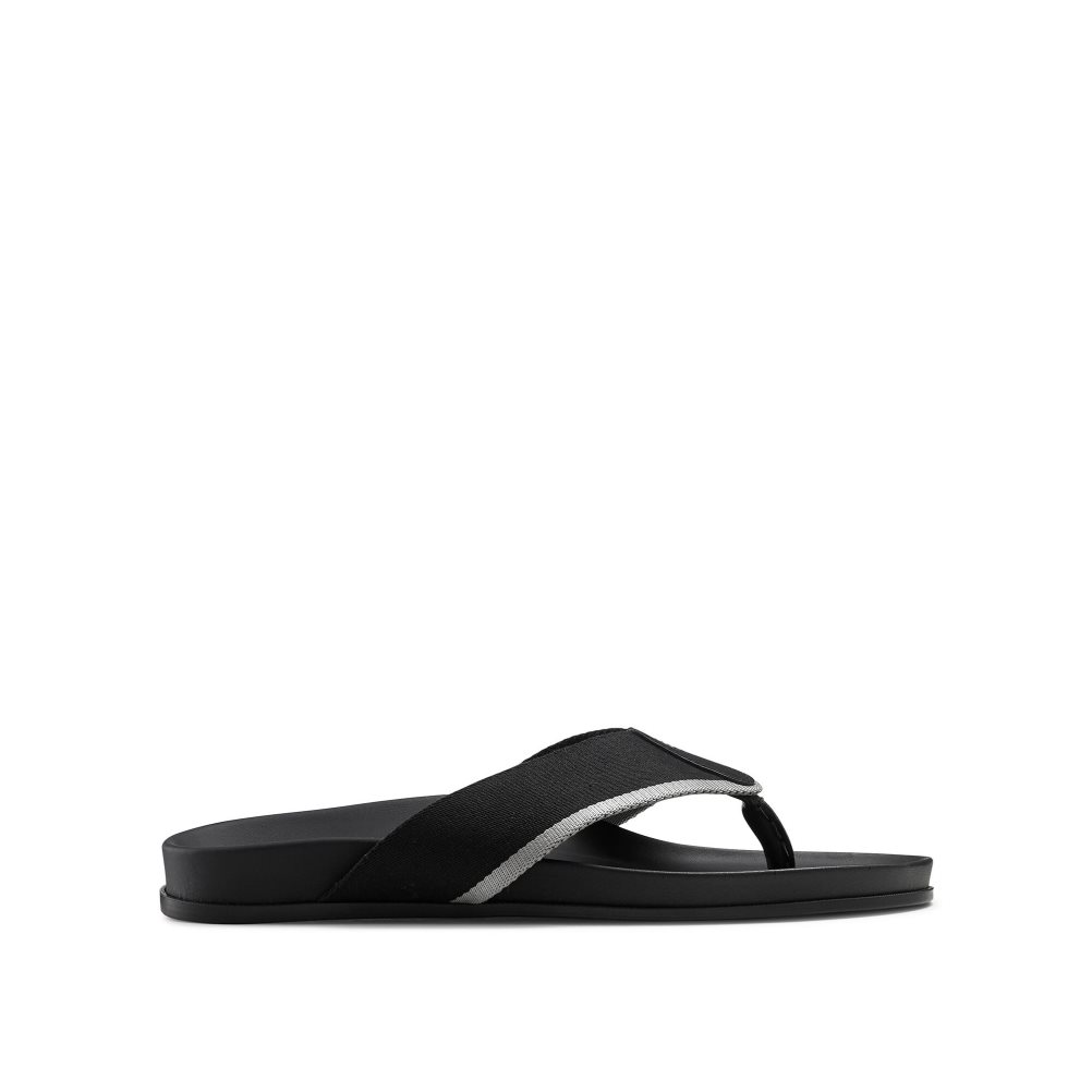 Black Russell And Bromley Fab Men\'s Toe-Post Sandals | CA-3076H