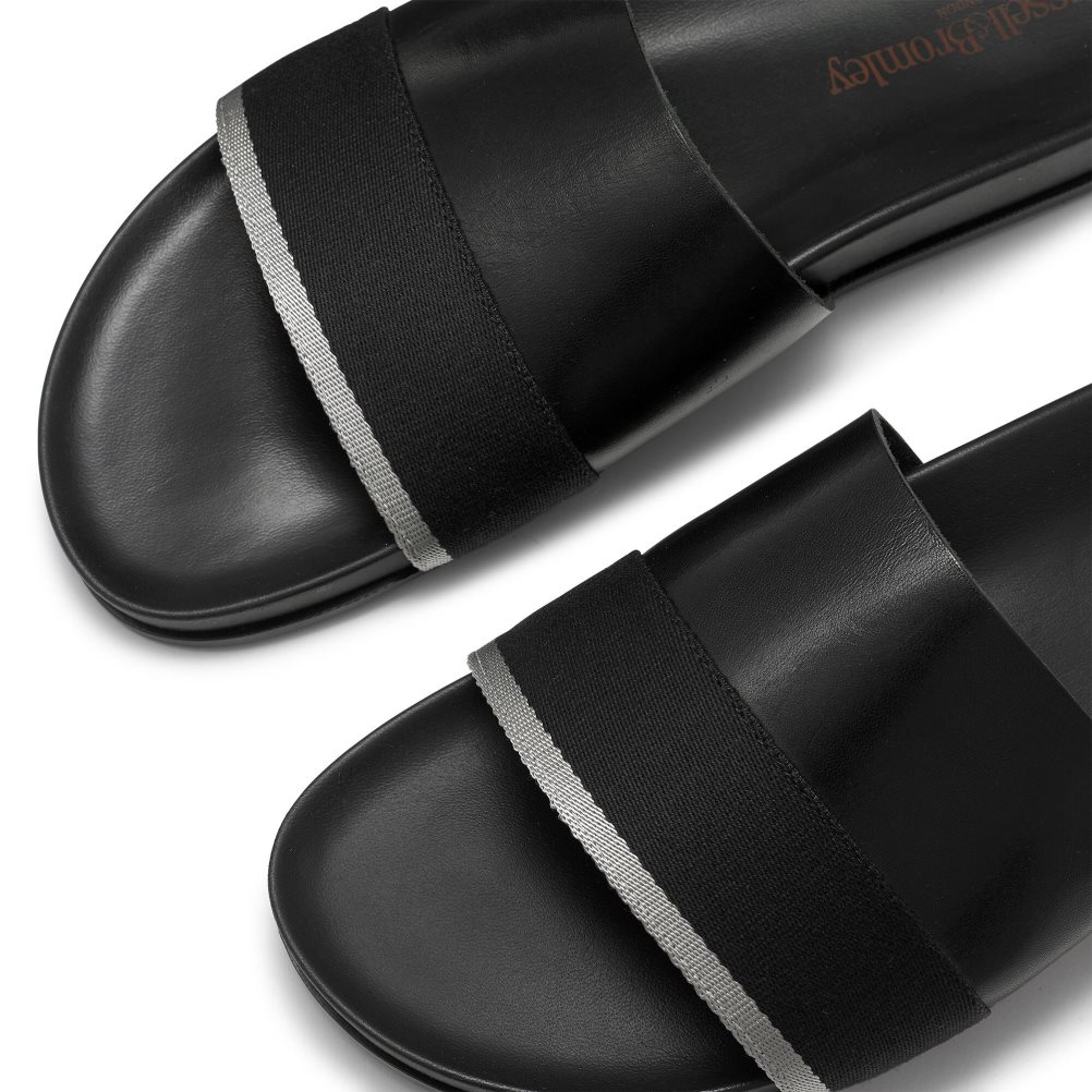 Black Russell And Bromley Fab Slip Men's Slides | CA-9251S