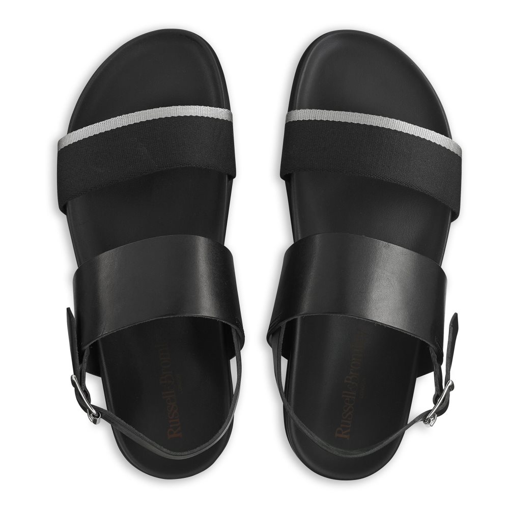 Black Russell And Bromley Fab Track Men's Back-Strap Sandals | CA-3618G