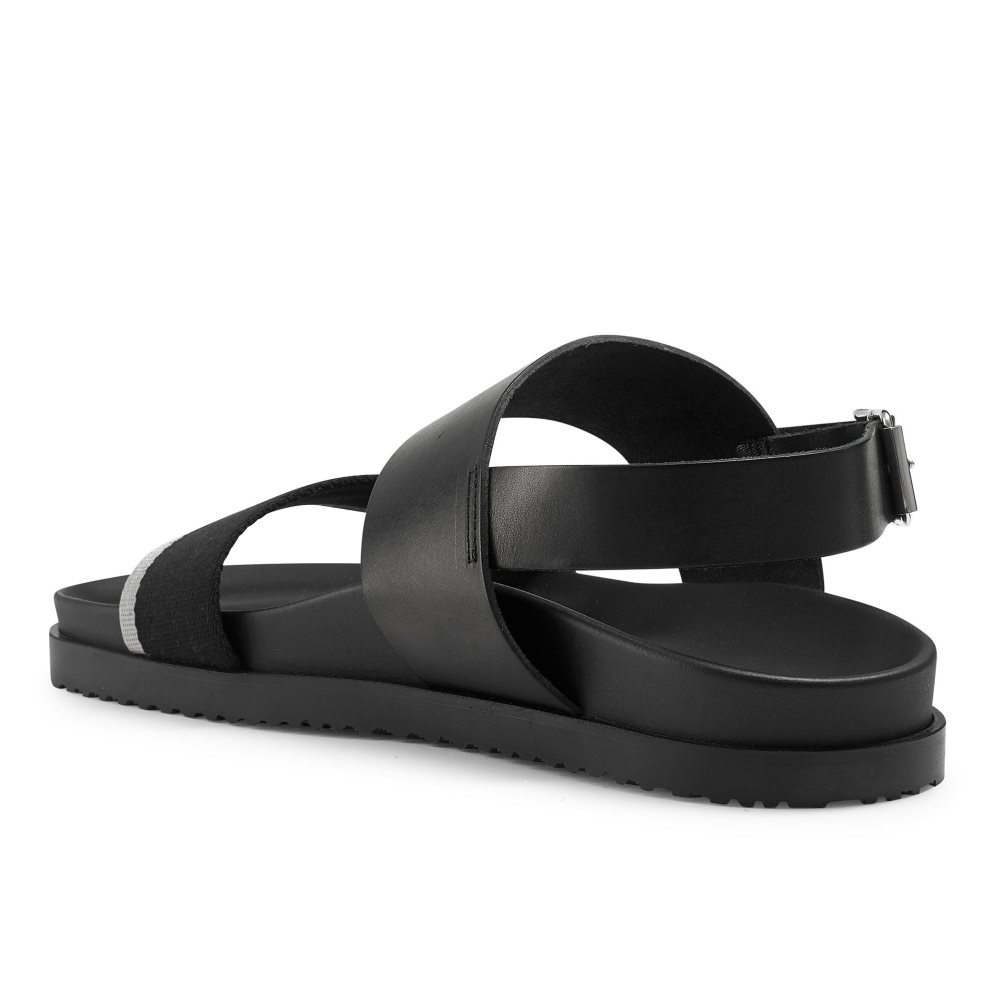 Black Russell And Bromley Fab Track Men's Back-Strap Sandals | CA-3618G