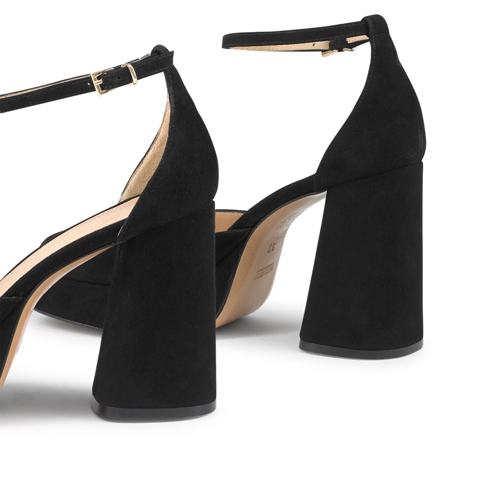 Black Russell And Bromley Flawless Extreme Platform Women's Heels Sandals | CA-0174Z