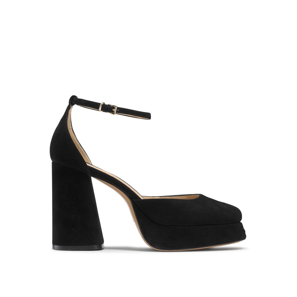Black Russell And Bromley Flawless Extreme Platform Women\'s Heels Sandals | CA-0174Z