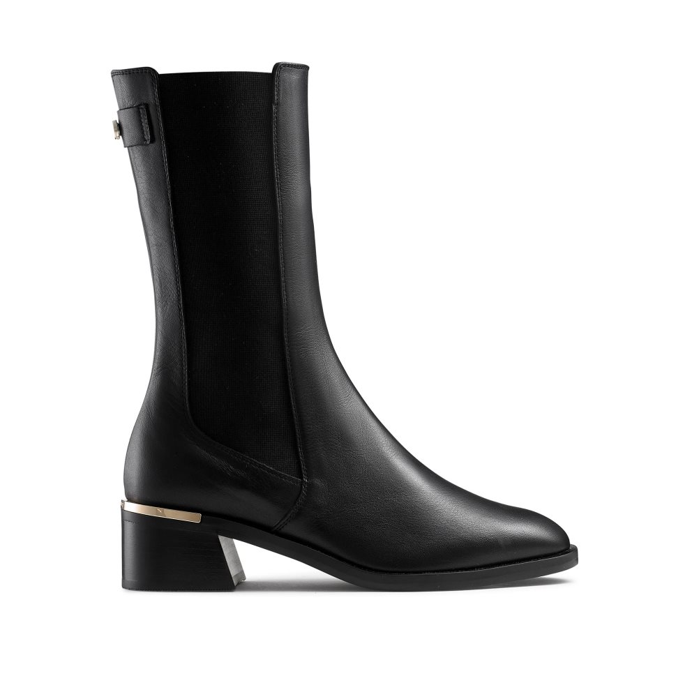 Black Russell And Bromley Gallop Heel Clip Women\'s Chelsea Boots | CA-1730P