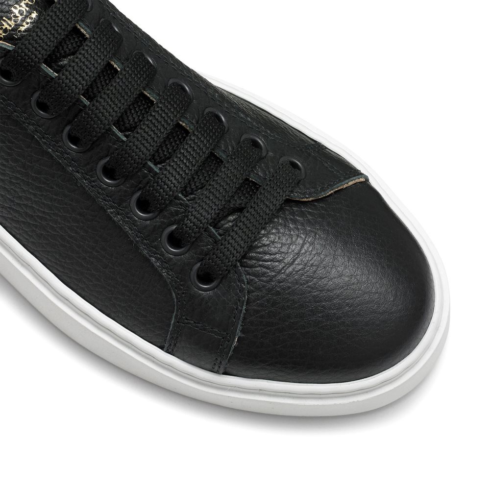 Black Russell And Bromley Gleam Low Top Lace Up Women's Platform Shoes | CA-7509S