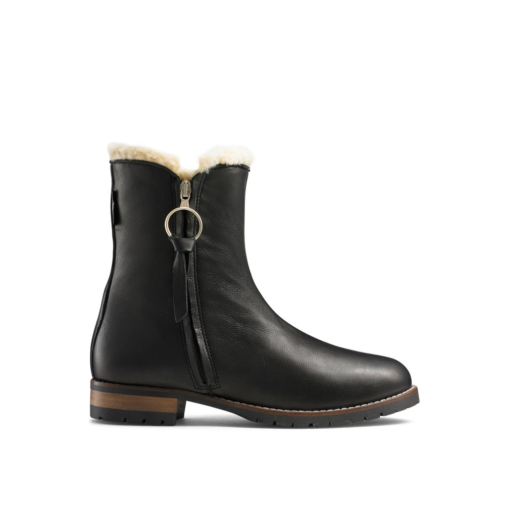 Black Russell And Bromley Grizzly Warm Lined Fur Women\'s Ankle Boots | CA-1093Y