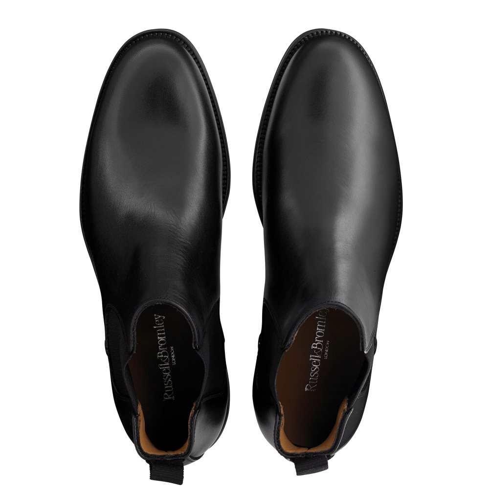 Black Russell And Bromley Guildford Men's Chelsea Boots | CA-9256U