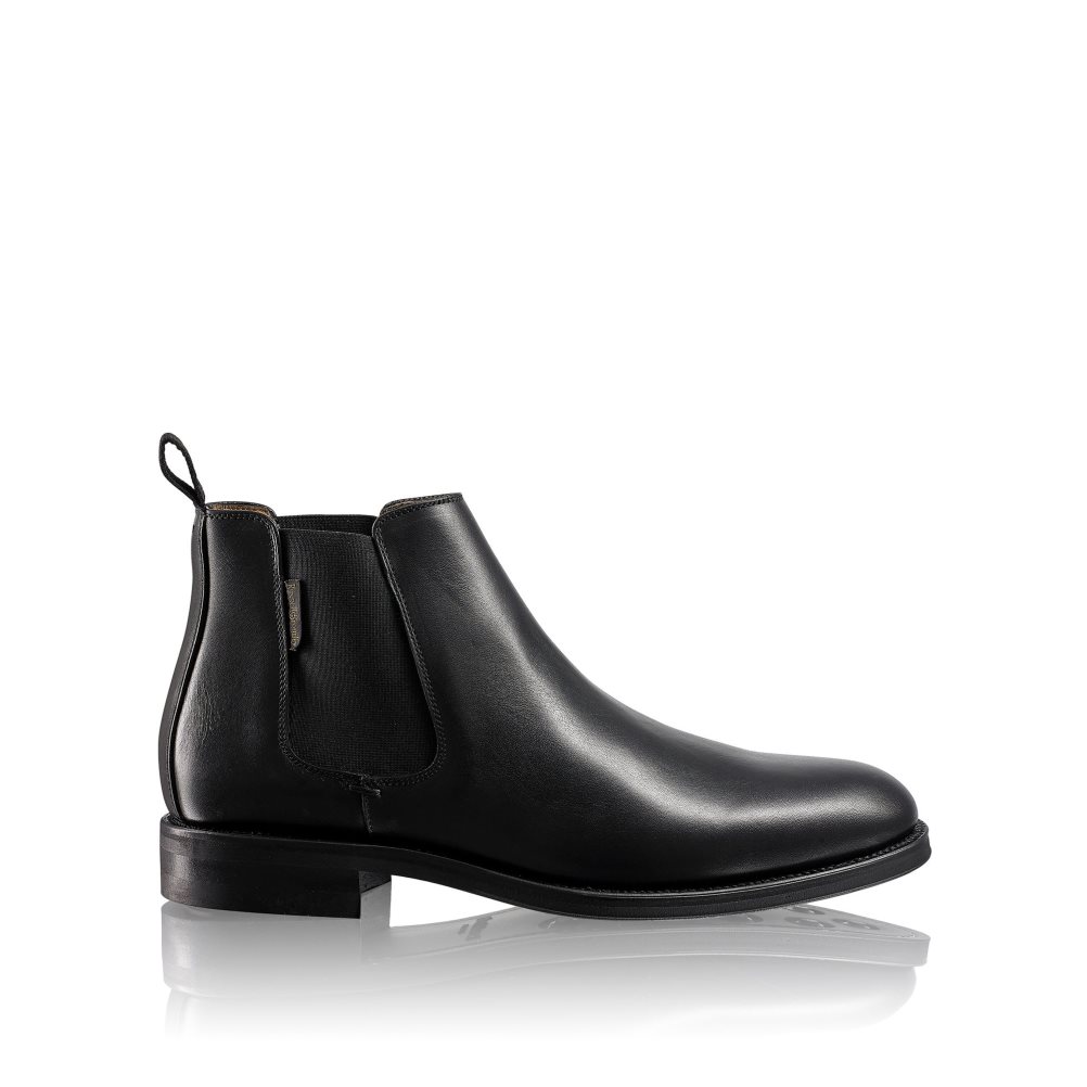 Black Russell And Bromley Guildford Men\'s Chelsea Boots | CA-9256U
