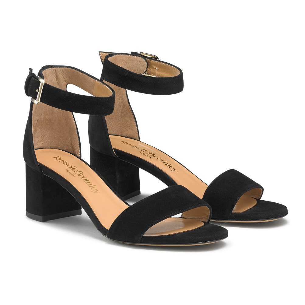 Black Russell And Bromley Ittakestwo Block Women's Heels Sandals | CA-8650R