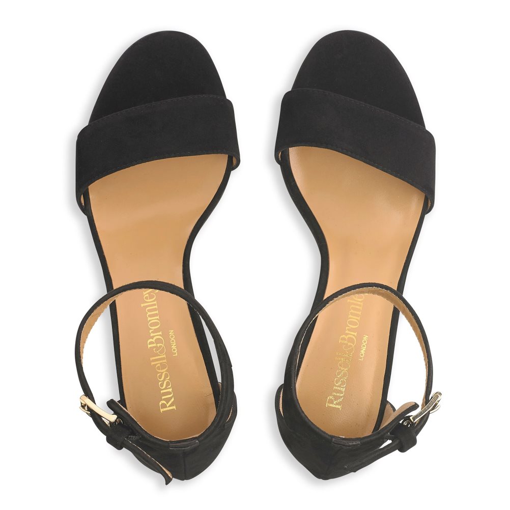 Black Russell And Bromley Ittakestwo Block Women's Heels Sandals | CA-8650R