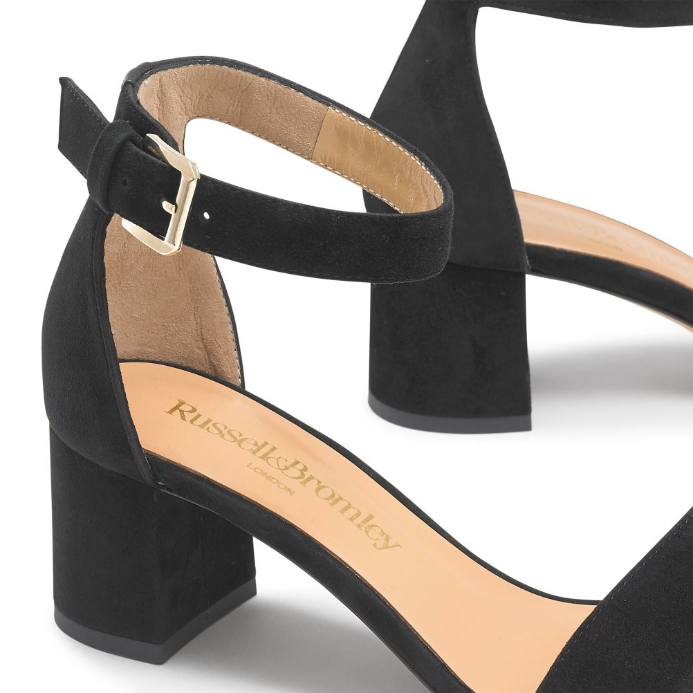 Black Russell And Bromley Ittakestwo Block Women's Heels Sandals | CA-8650R