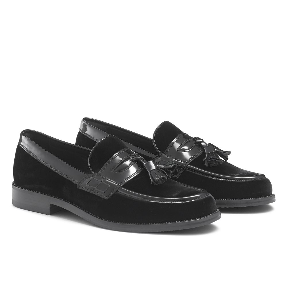 Black Russell And Bromley Keeble 4 Tassel College Men's Formal Shoes | CA-4509F