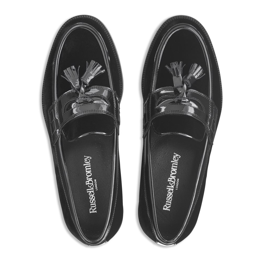 Black Russell And Bromley Keeble 4 Tassel College Men's Formal Shoes | CA-4509F