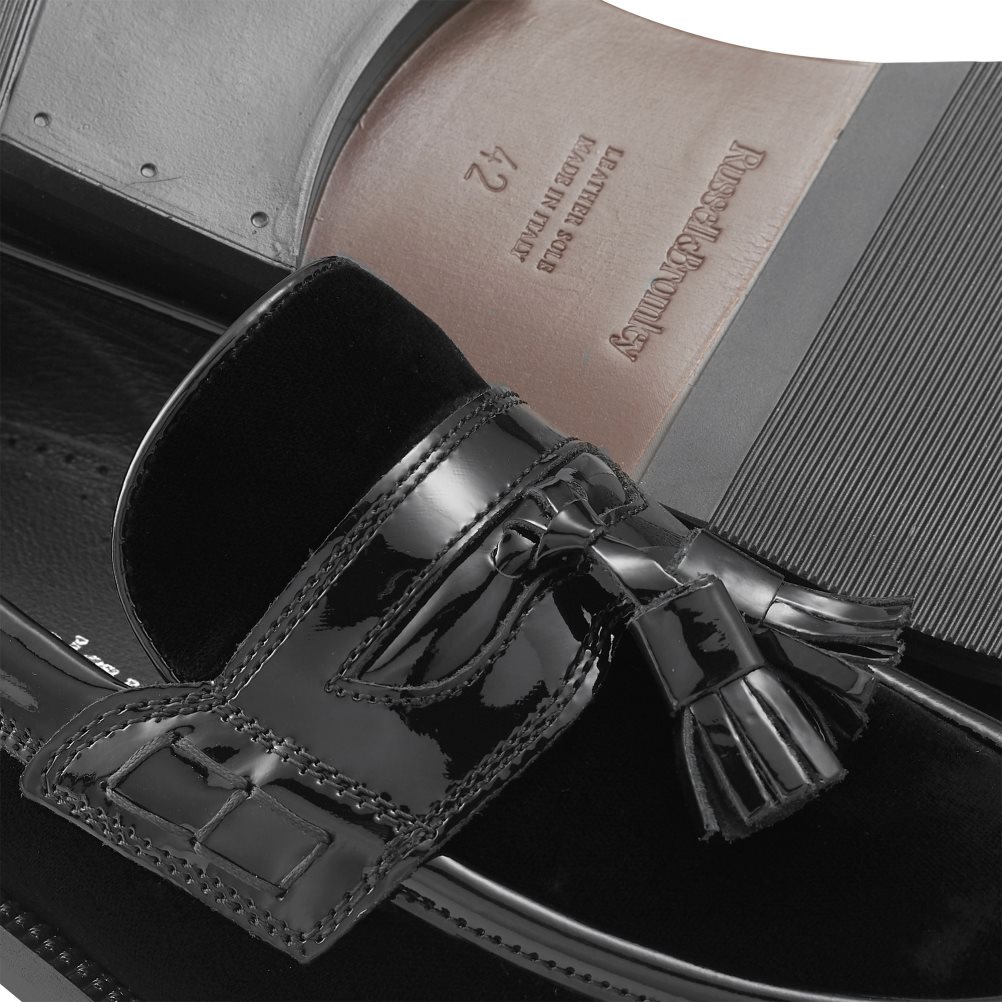 Black Russell And Bromley Keeble 4 Tassel College Men's Formal Shoes | CA-4509F