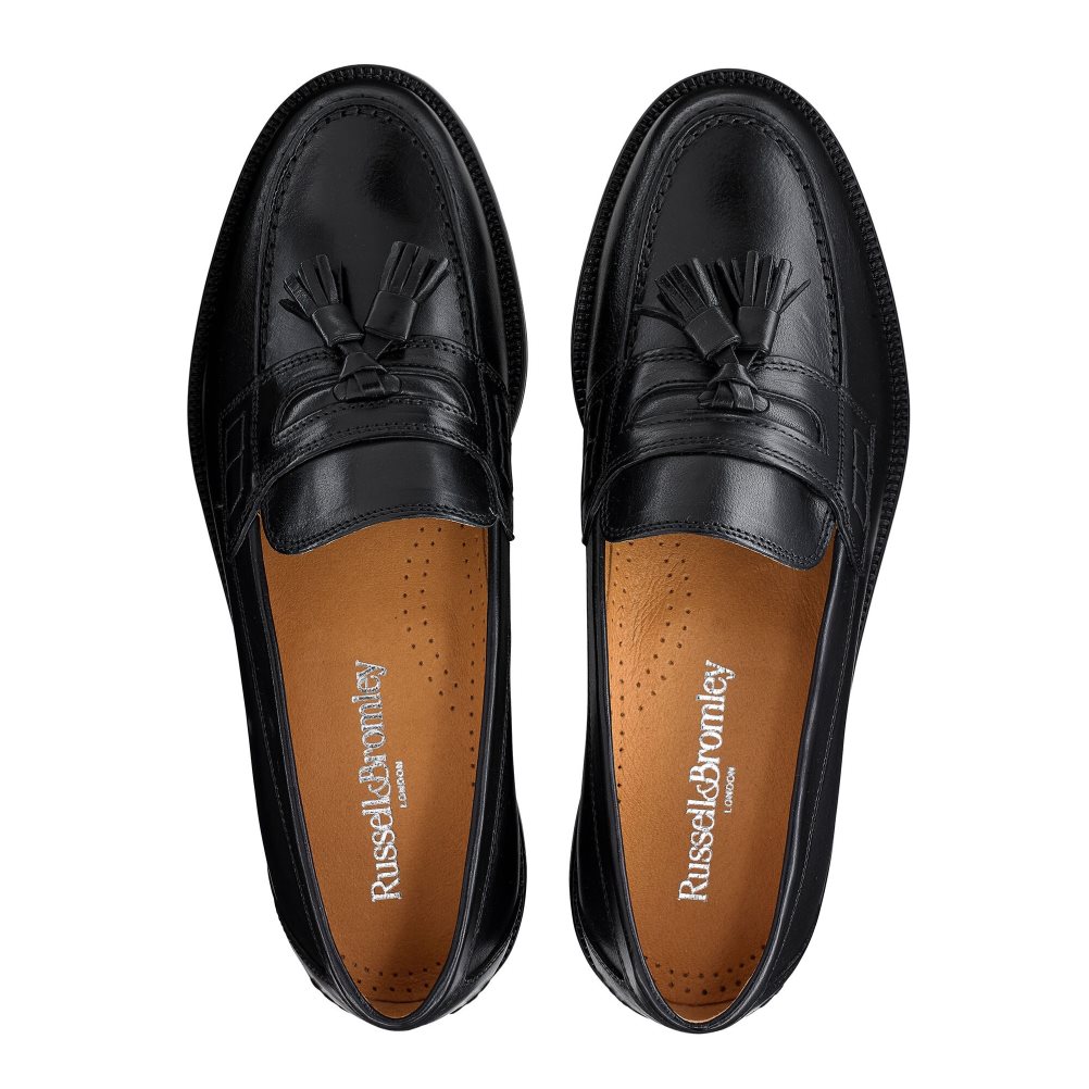 Black Russell And Bromley Keeble 4 Tassel College Men's Formal Shoes | CA-8325R