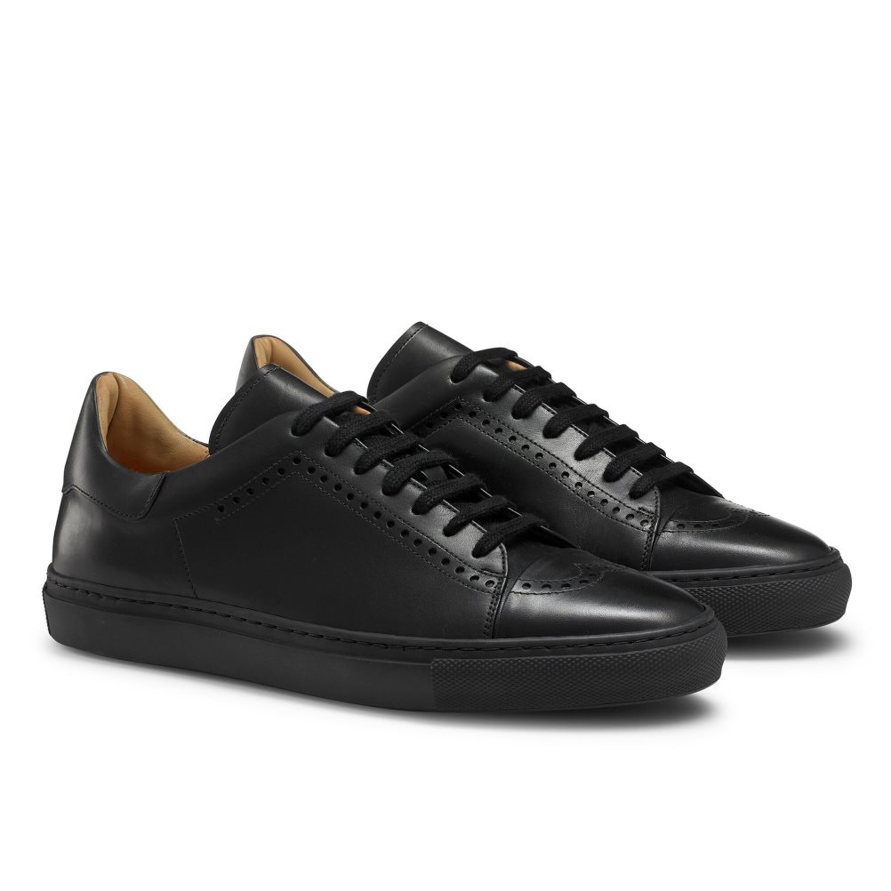 Black Russell And Bromley Legend Lo Luxury Men's Sneakers | CA-7320H