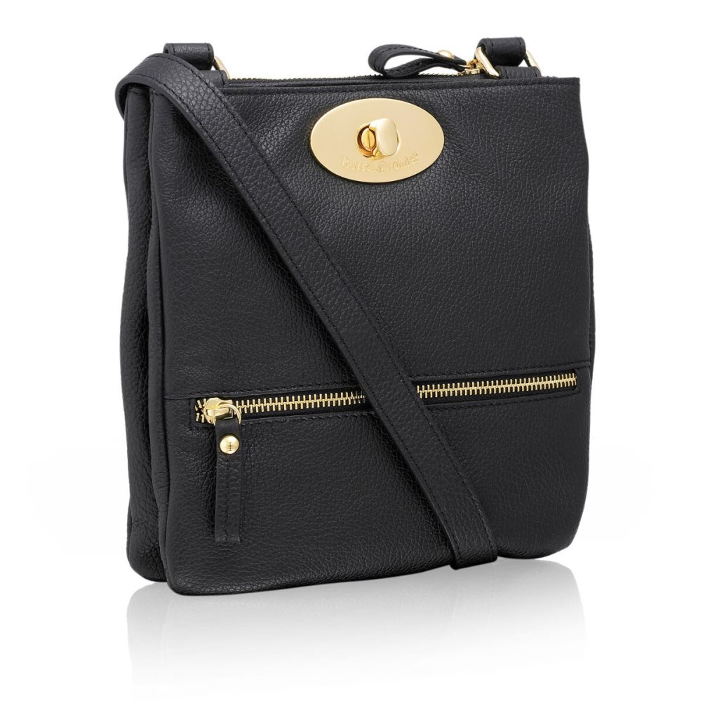 Black Russell And Bromley Lincoln Turnlock Women's Crossbody Bags | CA-0349F