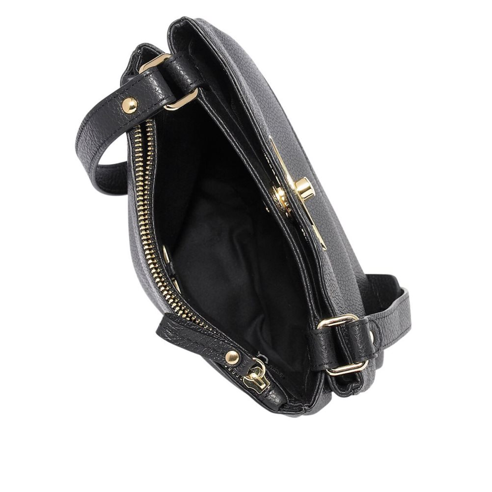 Black Russell And Bromley Lincoln Turnlock Women's Crossbody Bags | CA-0349F