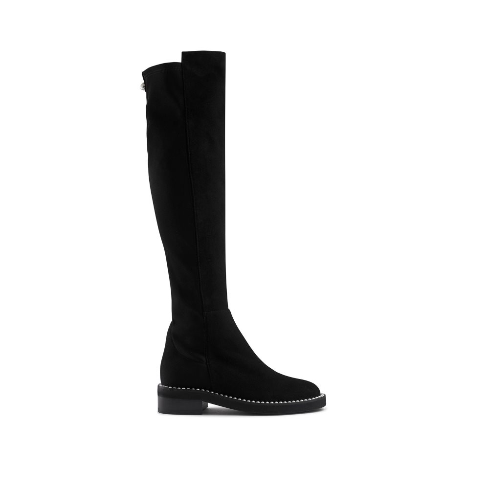 Black Russell And Bromley Lustrous Long Stretch Women\'s Knee-high Boots | CA-2308X