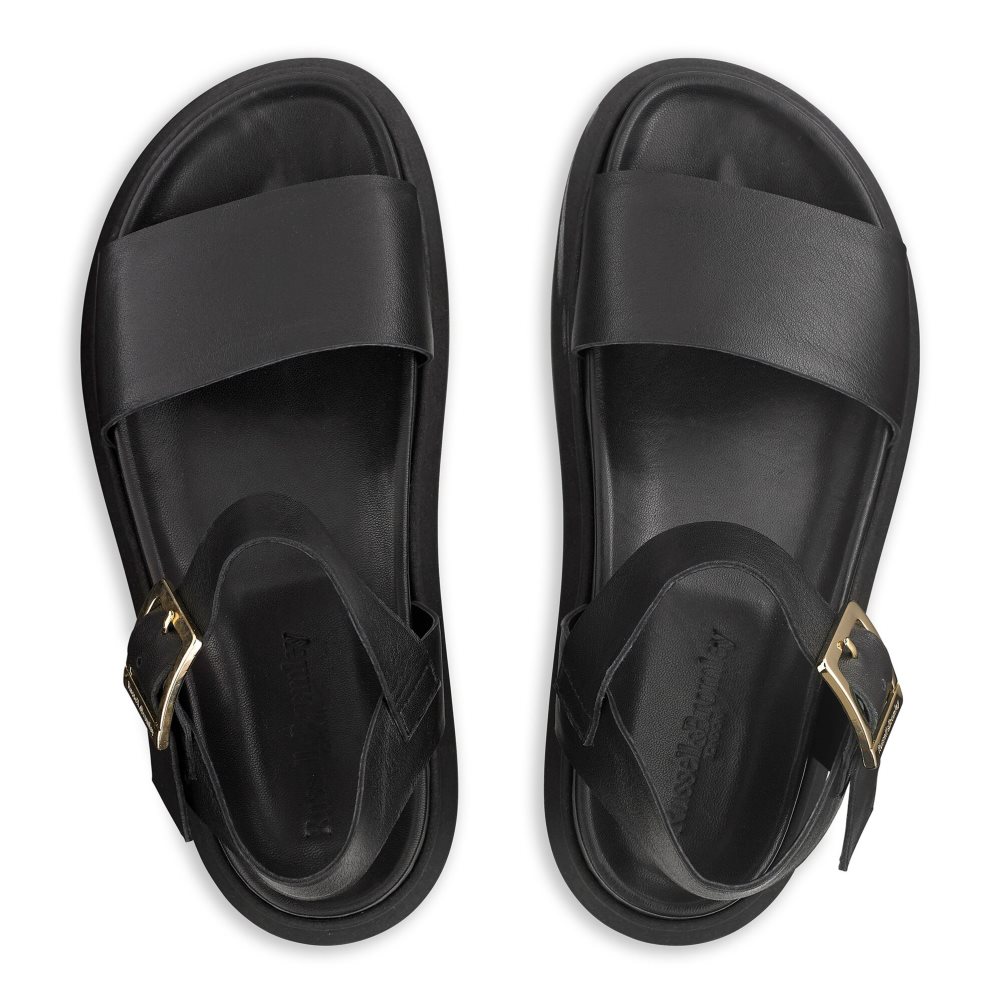 Black Russell And Bromley Miramar Chunky Women's Flat Sandals | CA-5283U