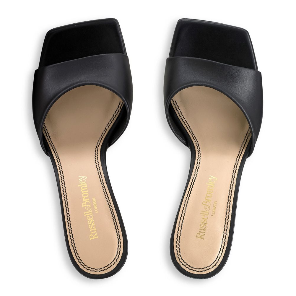 Black Russell And Bromley Mojito 90’s Heeled Women's Mules | CA-1082E