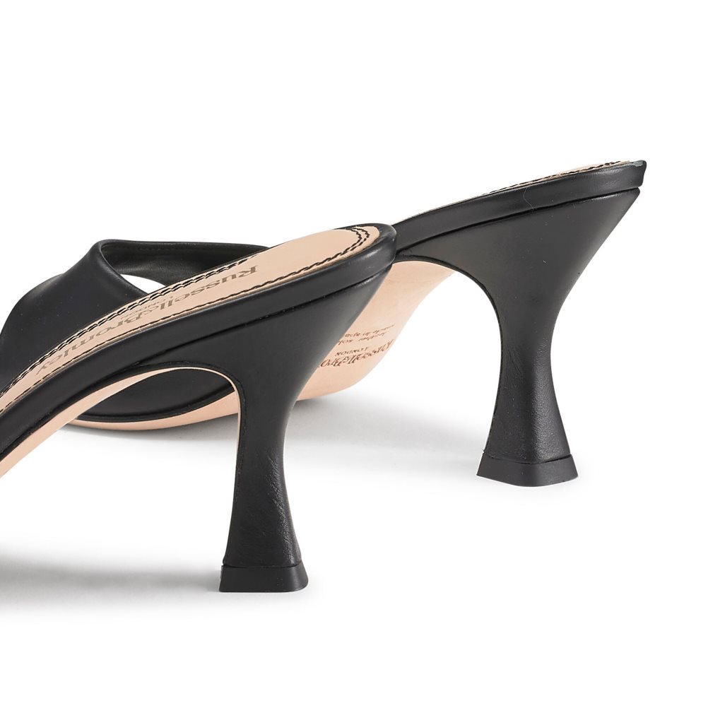 Black Russell And Bromley Mojito 90’s Heeled Women's Mules | CA-1082E