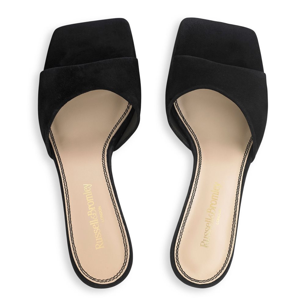 Black Russell And Bromley Mojito 90’s Heeled Women's Mules | CA-4193O