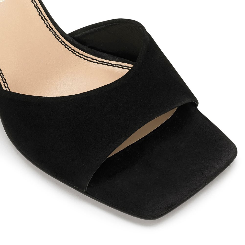 Black Russell And Bromley Mojito 90’s Heeled Women's Mules | CA-4193O
