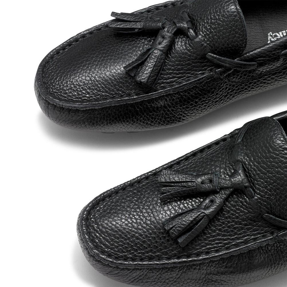 Black Russell And Bromley Monza Tassel Men's Drivers Shoes | CA-7403S