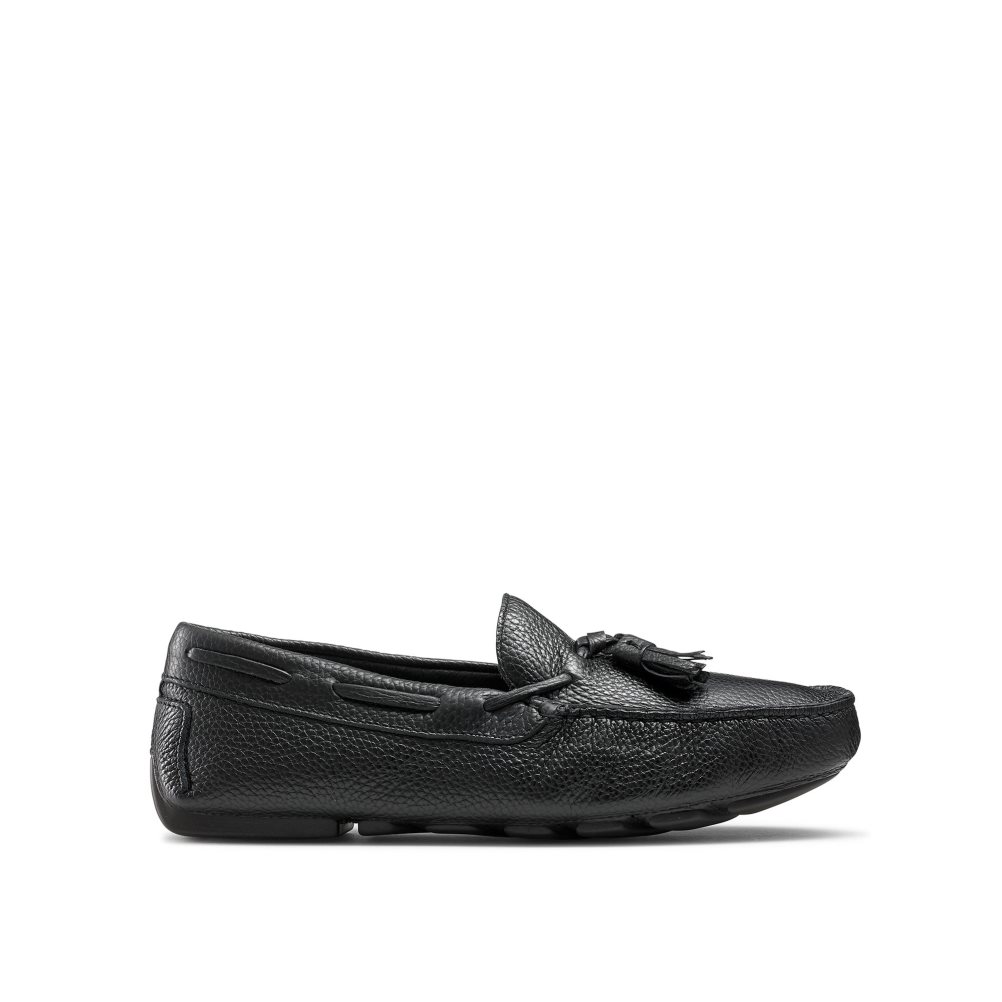 Black Russell And Bromley Monza Tassel Men\'s Drivers Shoes | CA-7403S