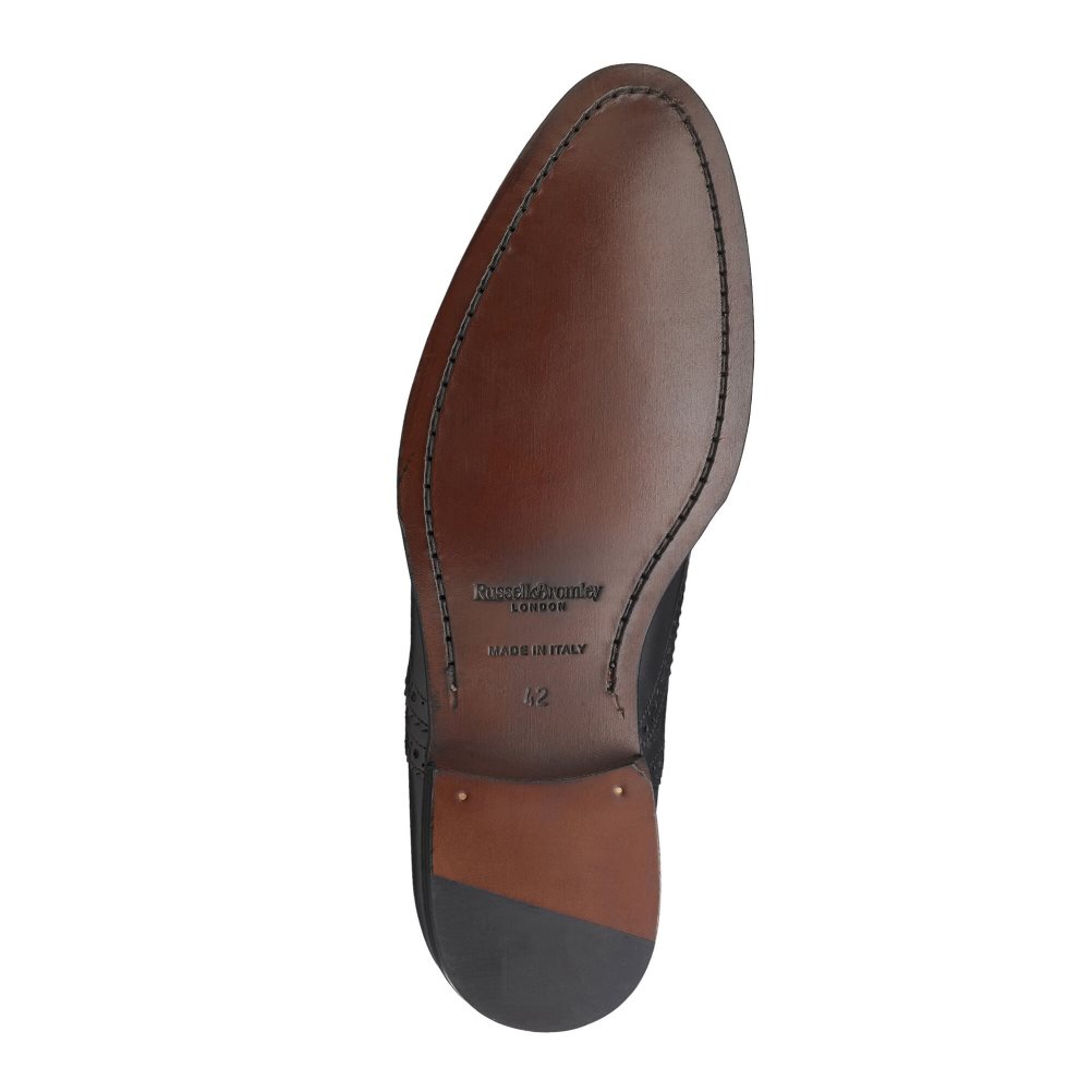 Black Russell And Bromley Oak Antiqued Brogue Oxford Men's Formal Shoes | CA-4536X
