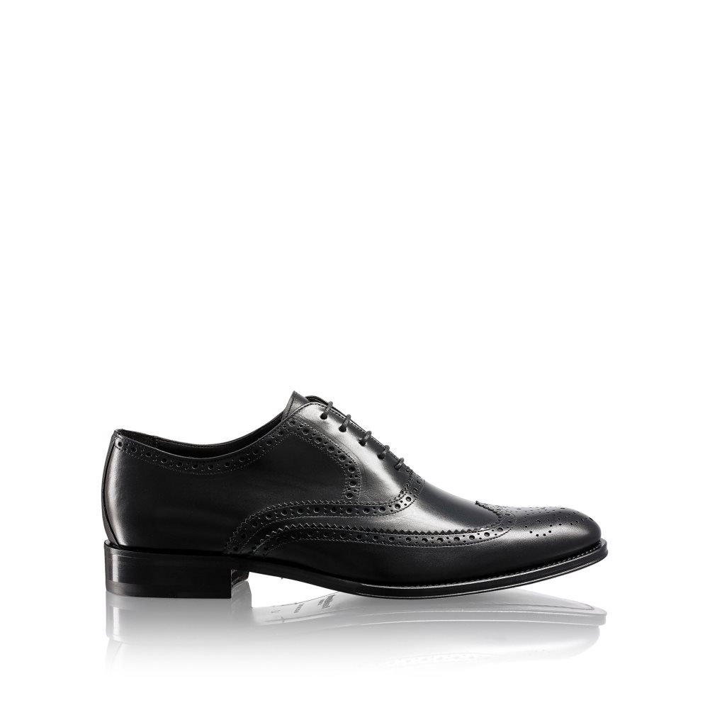 Black Russell And Bromley Oak Antiqued Brogue Oxford Men\'s Formal Shoes | CA-4536X