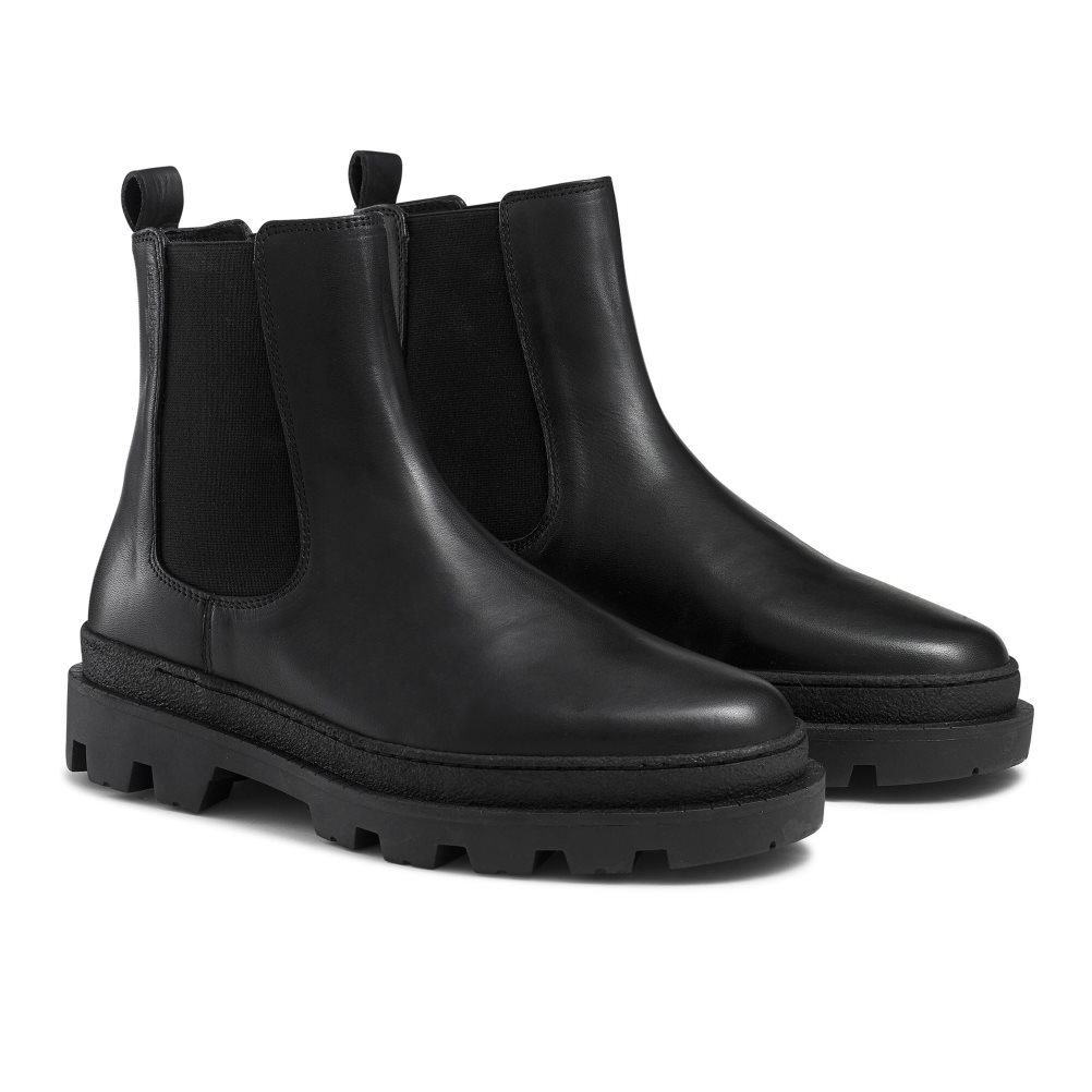 Black Russell And Bromley Off Grid Chunky Sole Men's Chelsea Boots | CA-5406G