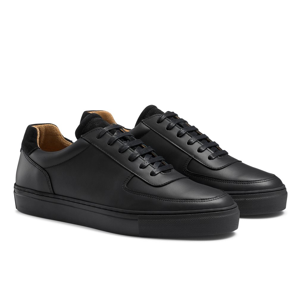 Black Russell And Bromley Outfield Lace Up Men's Sneakers | CA-5394D