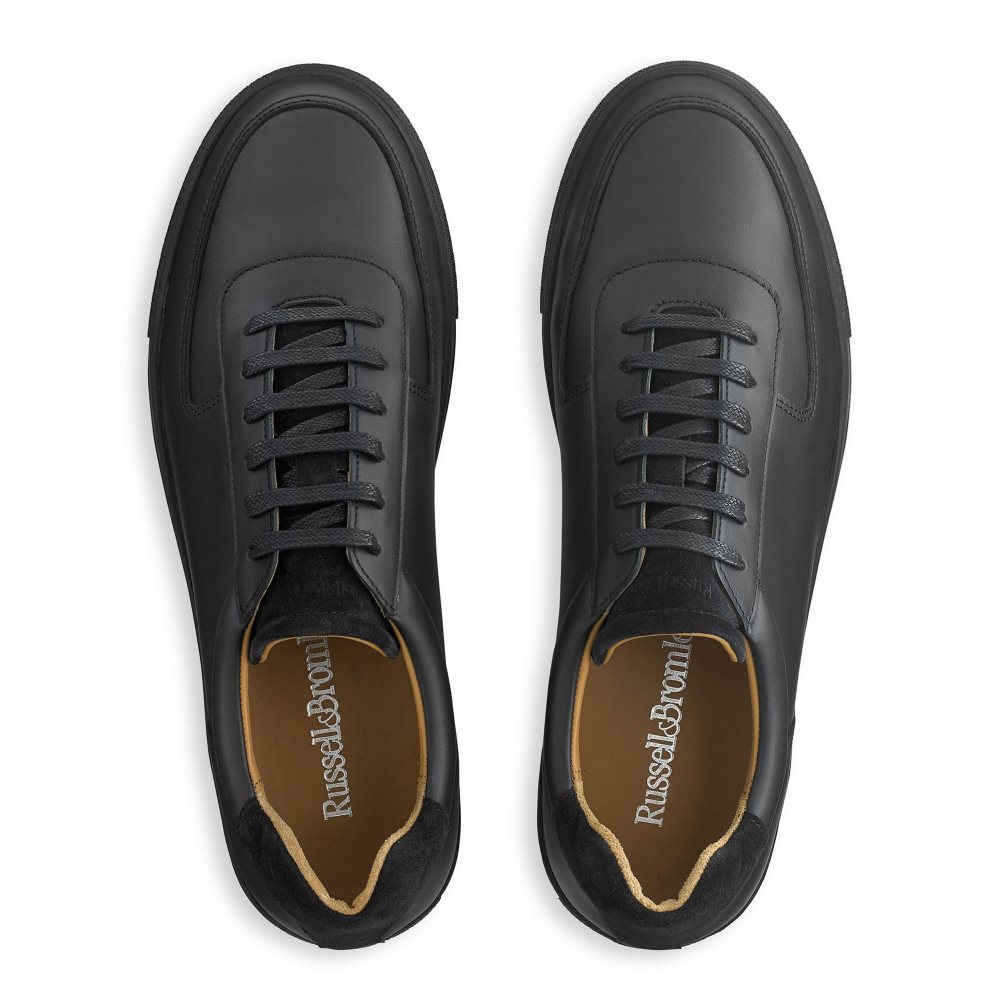 Black Russell And Bromley Outfield Lace Up Men's Sneakers | CA-5394D